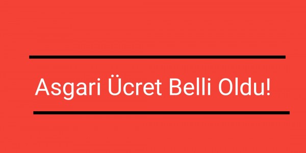 Asgari Ücret Belli Oldu